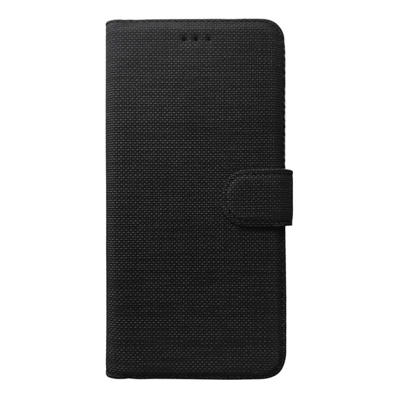 CaseUp Oppo A54 4G Kılıf Kumaş Desenli Cüzdanlı Siyah 2
